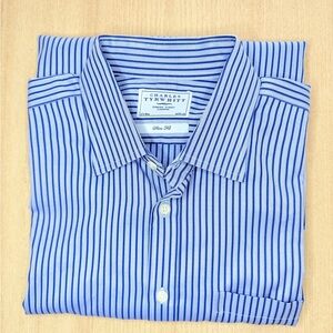 Charles Tyrwhitt Men's Blue Pinstripe Shirt